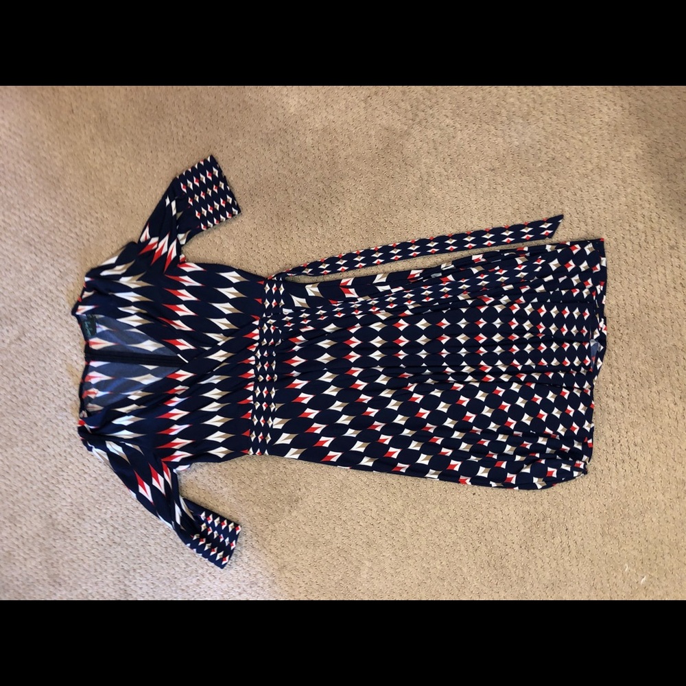 blue multi colored dress
